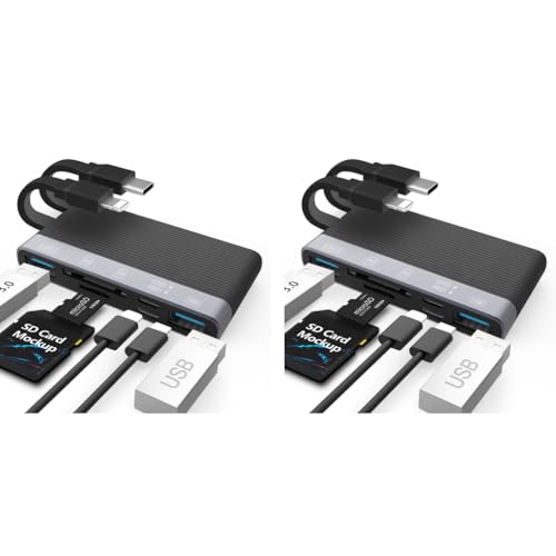 Verilux® 6 in 1 USB Hub Card Reader for iPhone 3.0 High Speed Dual Connector with PD Charging Universal for Tablet Flash Drive Memory Stick TF SD Cards 2 PCS Verilux® 6 in 1 USB Hub Card Reader for iPhone 3.0 High Speed Dual Connector with PD Charging Universal for Tablet Flash Drive Memory Stick TF SD Cards 2 PCS